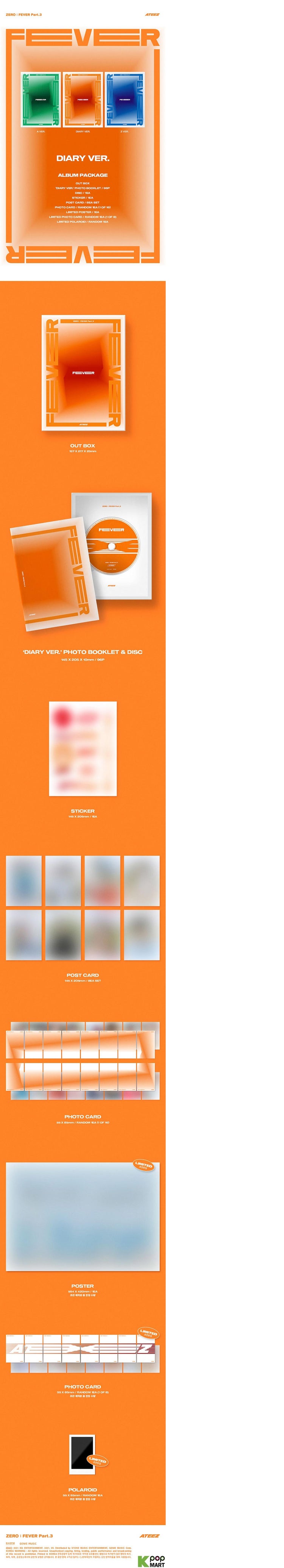 ATEEZ - ZERO : FEVER Part.3 - Diary version contents