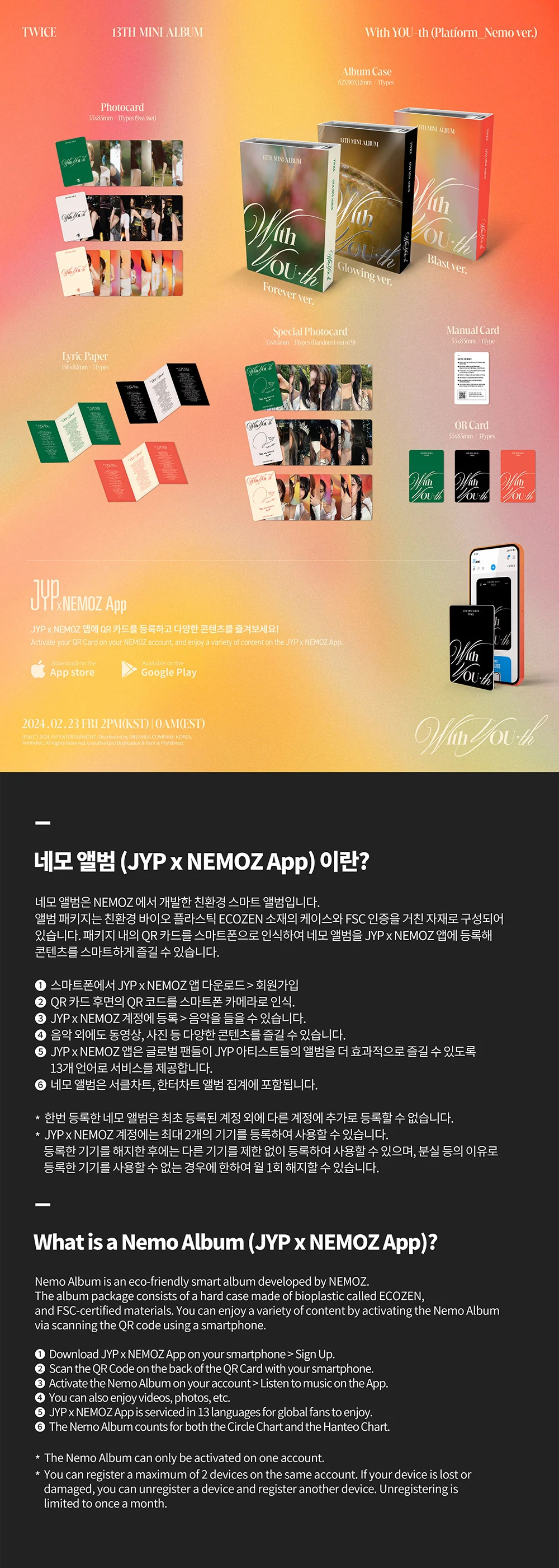 TWICE - WITH YOU-TH 13TH MINI ALBUM PLATFORM NEMO VER.