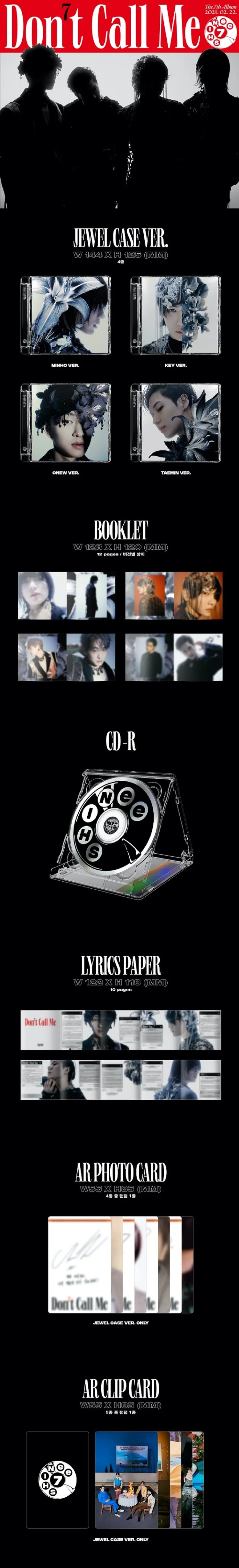 SHINee 7th Album - Don’t Call Me (Jewel Case Ver.) contents