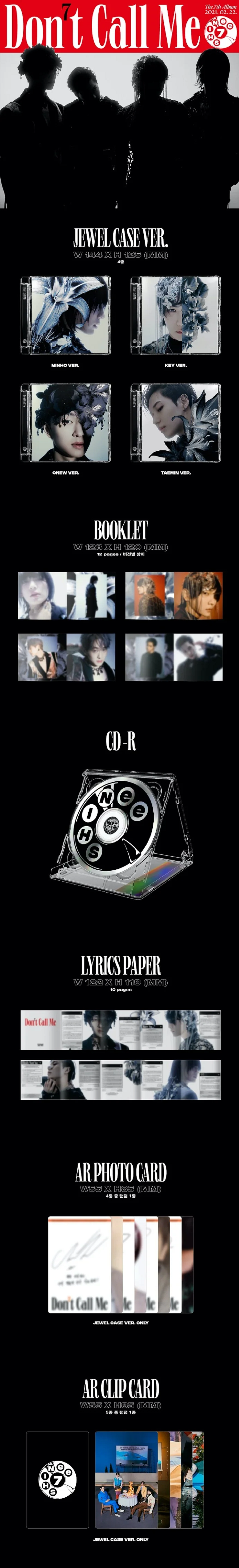 SHINee 7th Album - Don’t Call Me (Jewel Case Ver.) contents