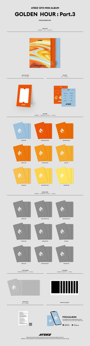 ATEEZ - 12th Mini Album [GOLDEN HOUR : Part.3] (POCAALBUM VER