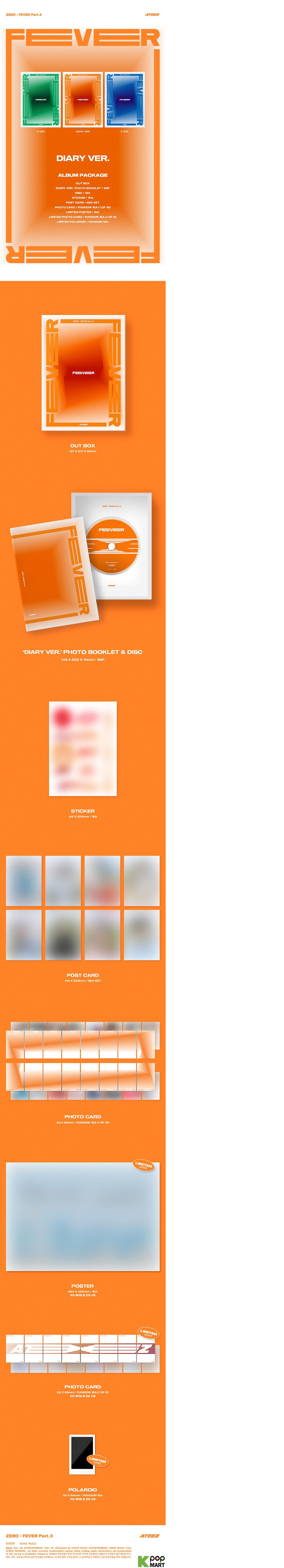 ATEEZ - ZERO : FEVER Part.3 - Diary version contents
