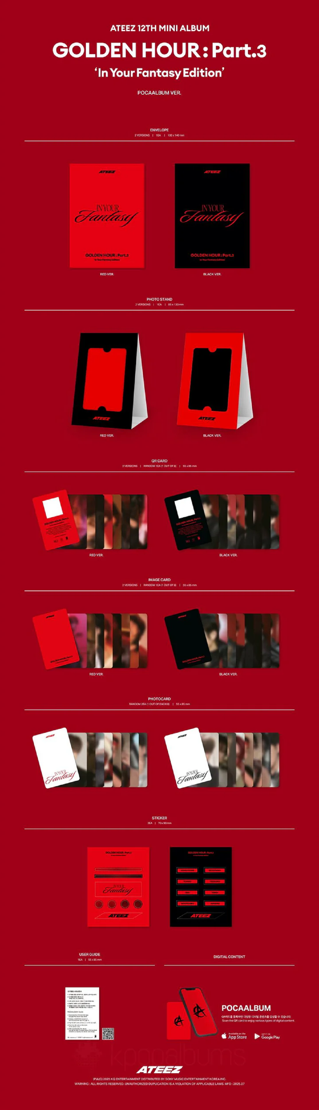 ATEEZ - [GOLDEN HOUR : PART.3 IN YOUR FANTASY EDITION] 12th Mini Album POCA ALBUM