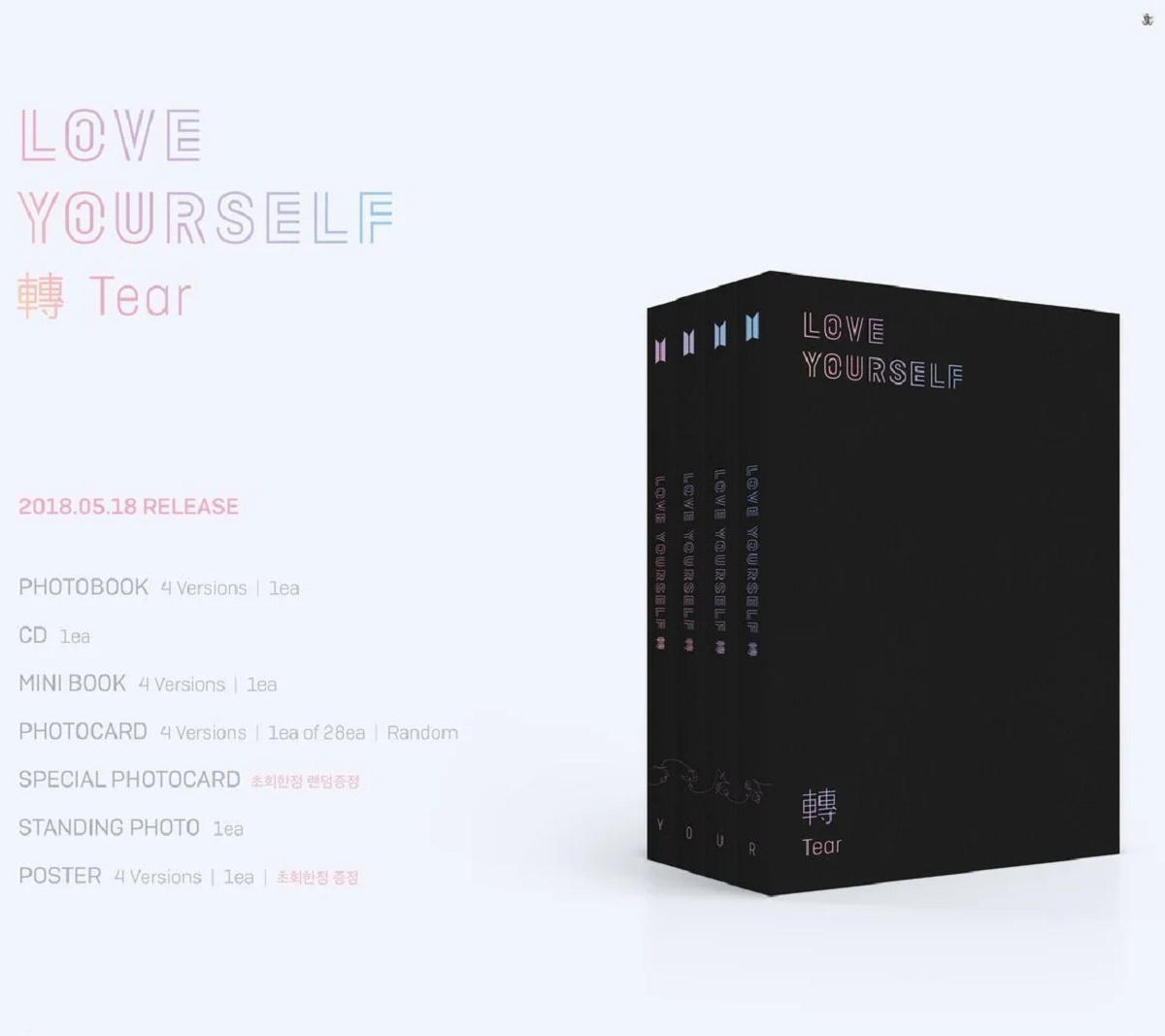  BTS - 3RD FULL ALBUM LOVE YOURSELF 轉 TEAR - ONLINE STORE