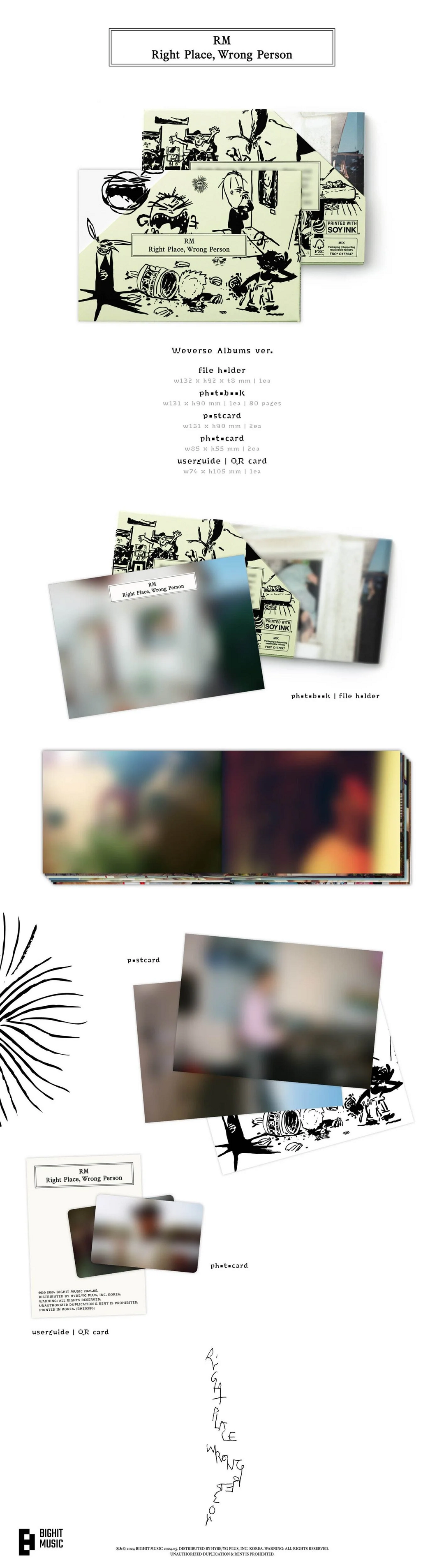 RM - RIGHT PLACE, WRONG PERSON SOLO 2ND ALBUM WEVERSE ALBUM Media 1 of 2 contents