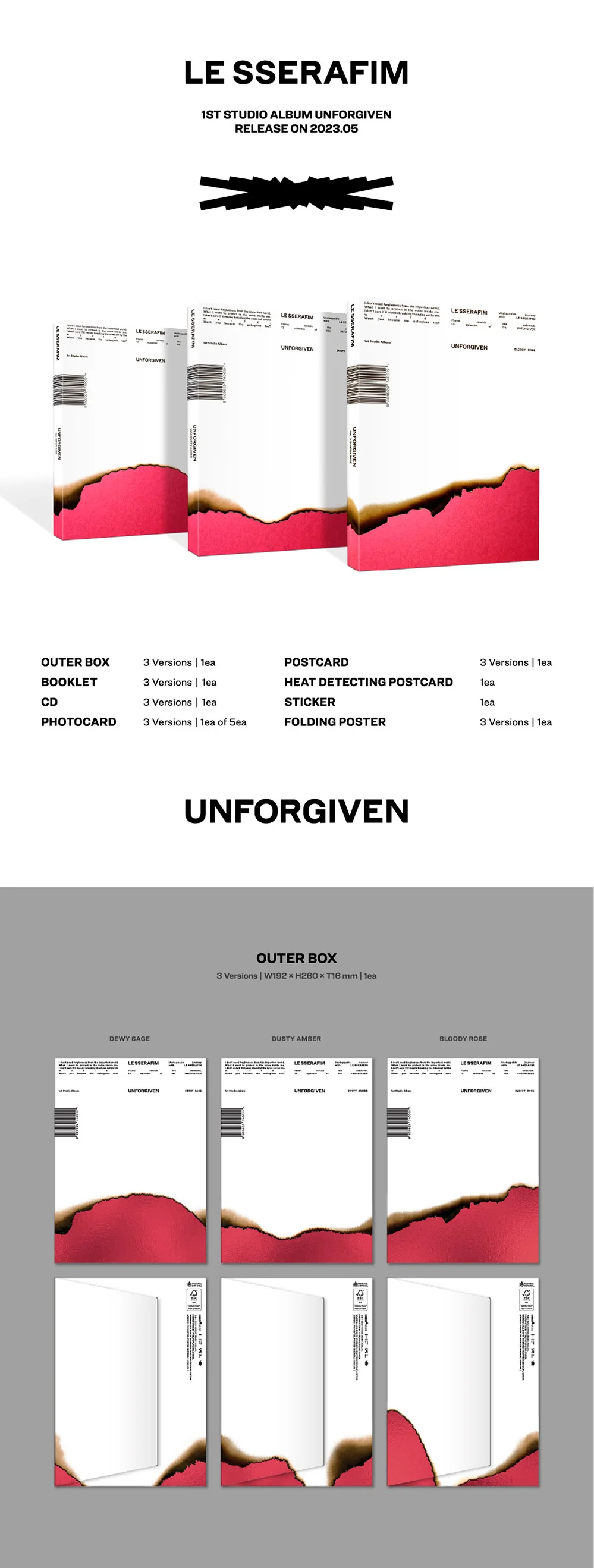 LE SSERAFIM - UNFORGIVEN 1ST STUDIO ALBUM