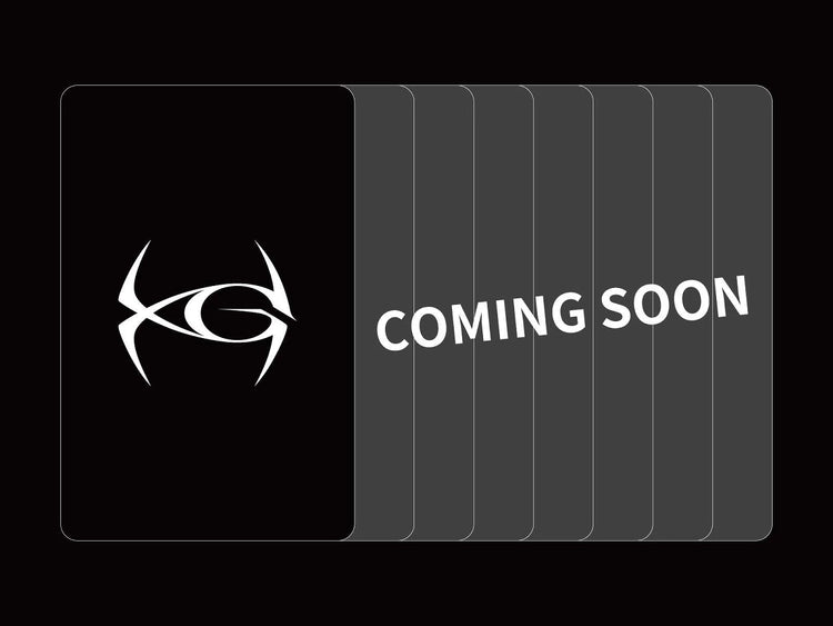 black hidden photocards with text reading 'coming soon' on top.