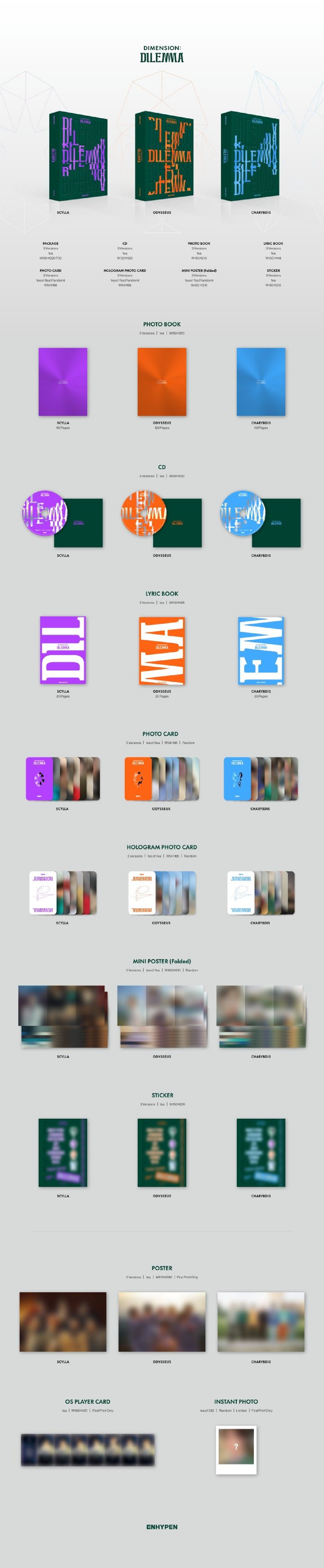 [ENHYPEN] 1st Album [DIMENSION : DILEMMA] contents