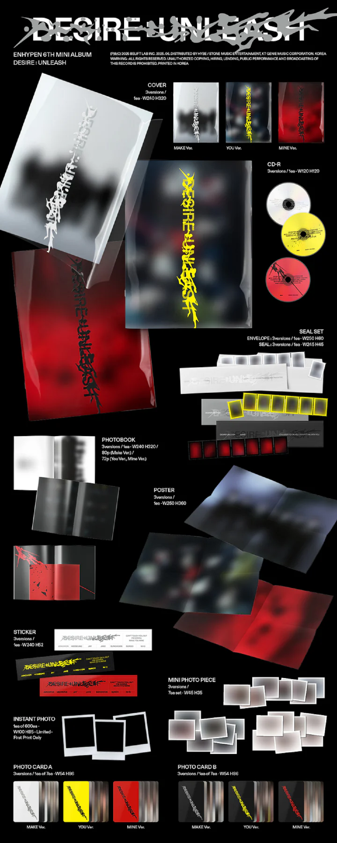 ENHYPEN - [DESIRE : UNLEASH] 6th Mini Album (RANDOM) + WEVERSE GIFT