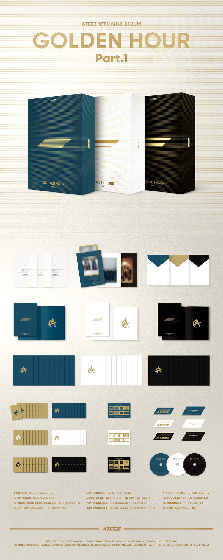 ATEEZ 10th Mini Album [GOLDEN HOUR : Part.1] CONTENTS