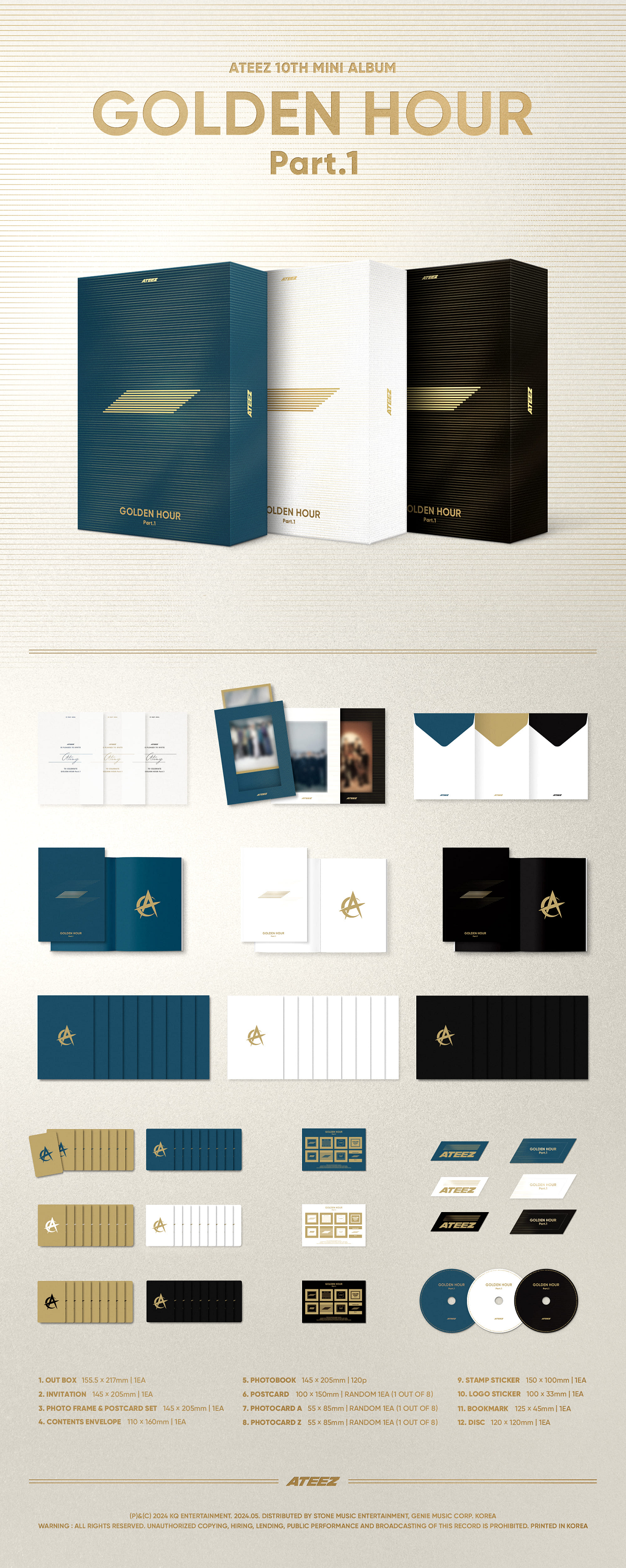 ATEEZ 10th Mini Album [GOLDEN HOUR : Part.1] CONTENTS