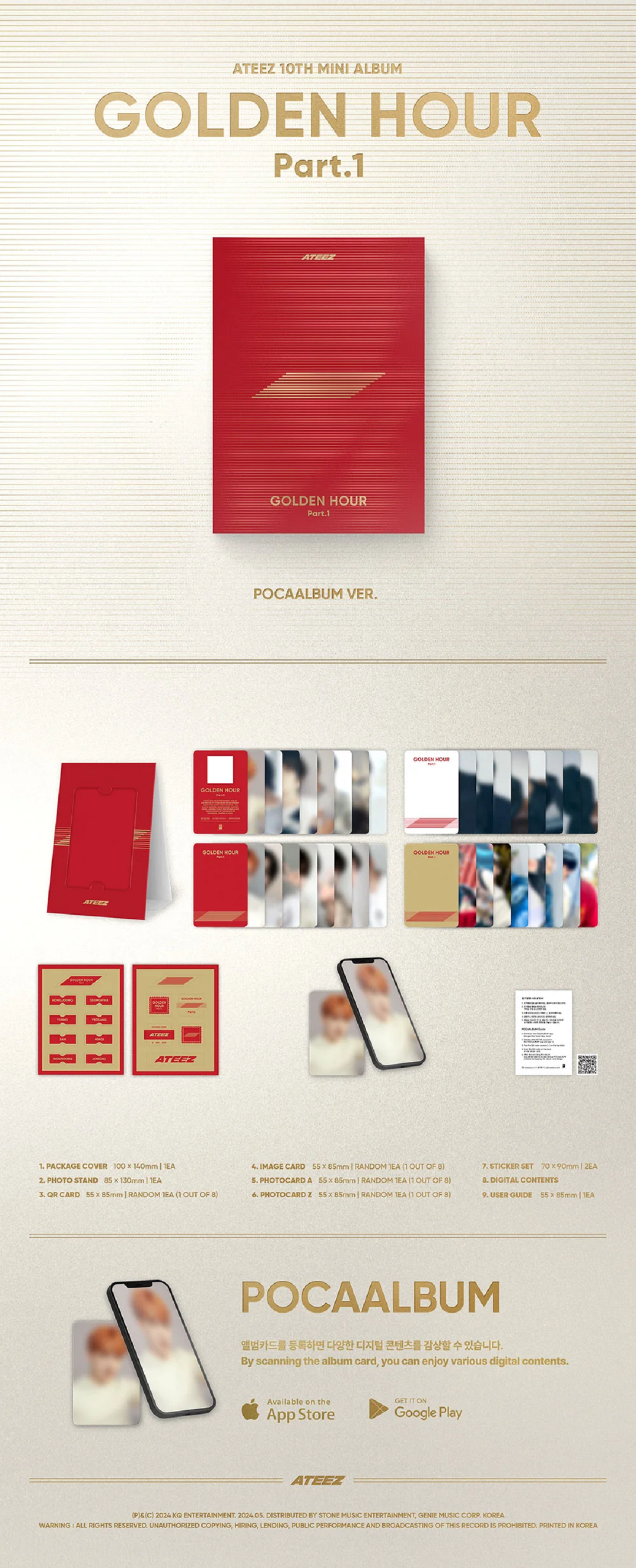 ATEEZ 10th Mini Album - GOLDEN HOUR : Part.1 (Poca Album)