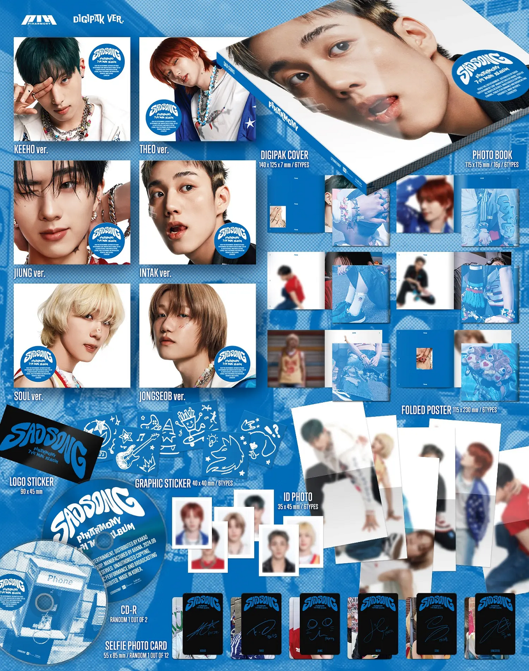 P1Harmony 7th Mini Album - SAD SONG (Digipack Ver.)