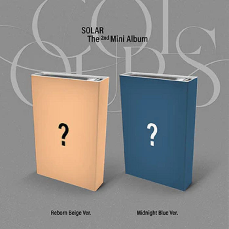 Soft muted colors of beige and blue covering two blank album covers standing vertically against a gray background.