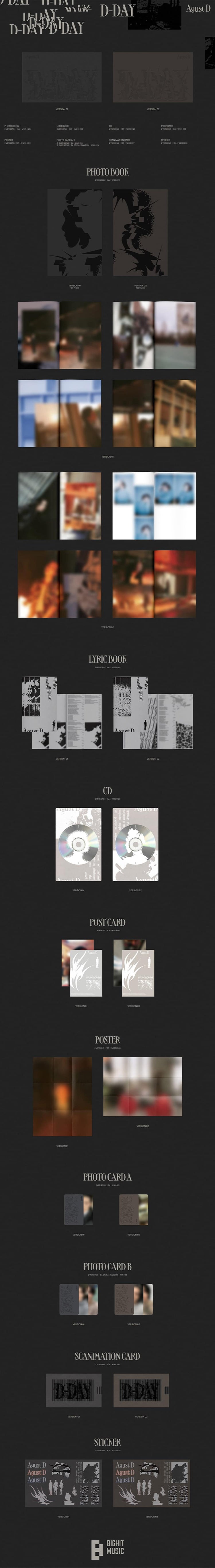 Agust D (BTS) (SUGA) - 'D-DAY' - Hello Hallyu Kpop & Drama Shop