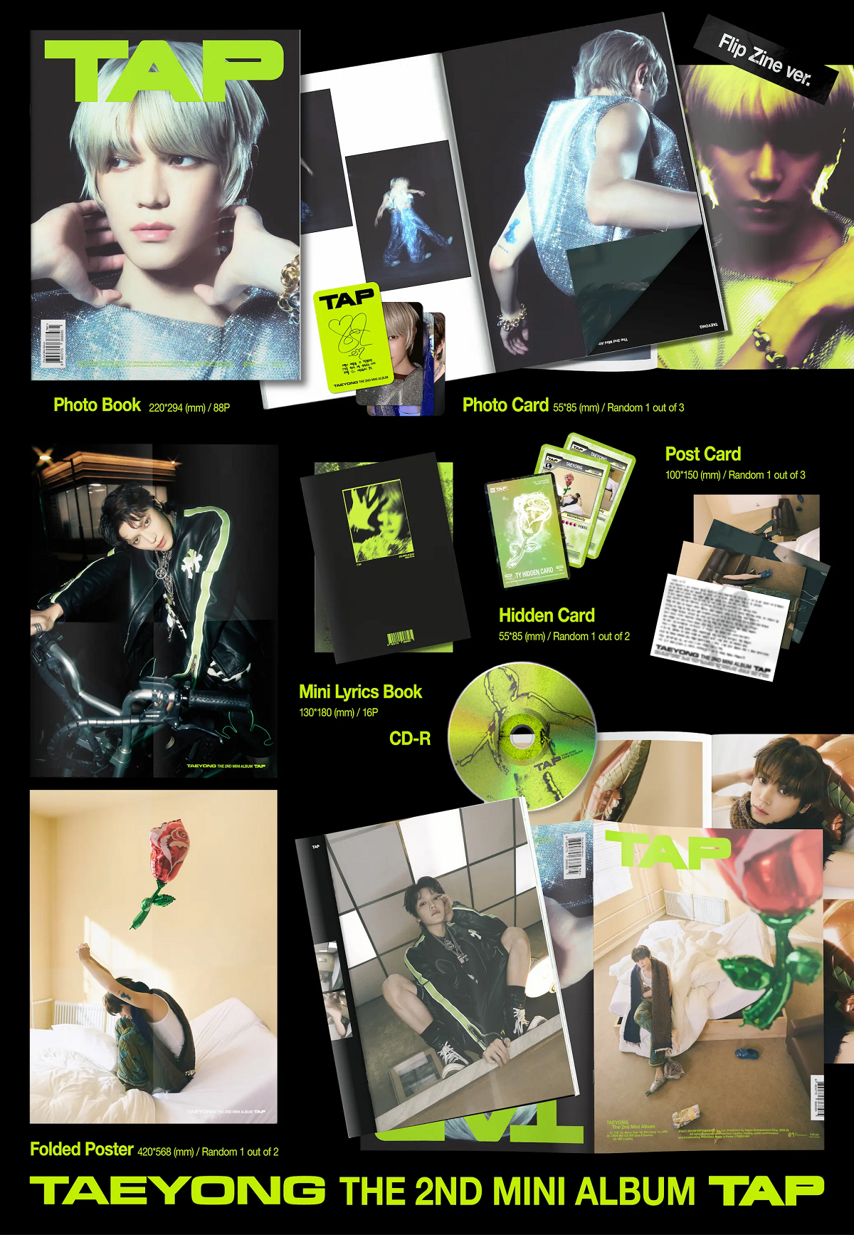 TAEYONG 2nd Mini Album - TAP (Flip Zine Ver.) contents