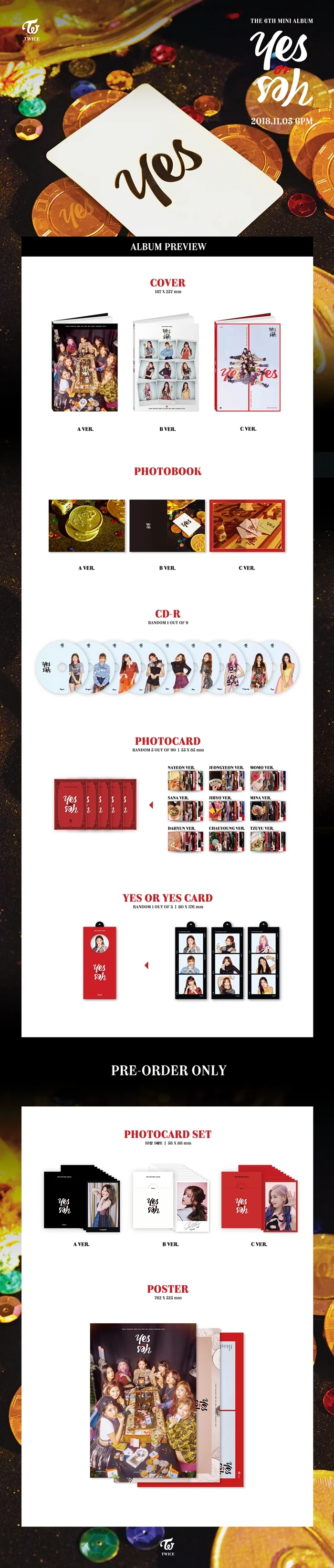 Twice - 6th Mini Album [Yes or Yes]