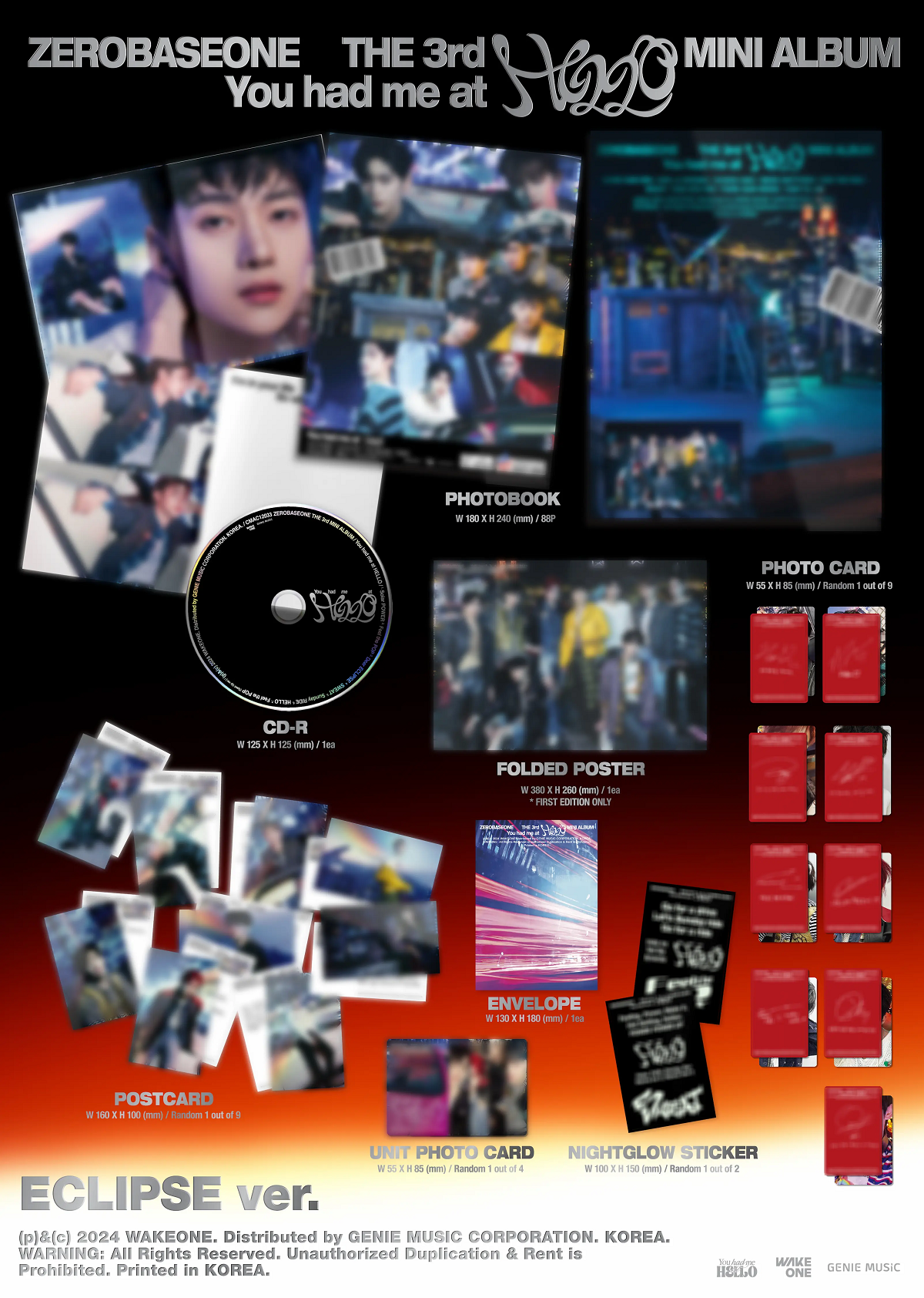 [ZEROBASEONE] 3rd Mini Album [You had me at HELLO] eclipse version